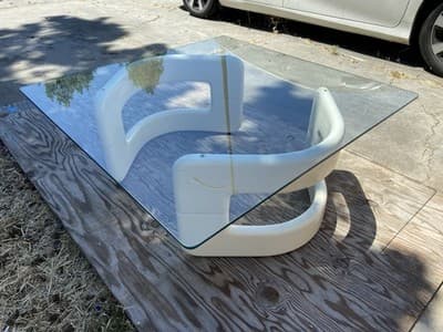Futuristic Space-Age Glass Coffee Table Hollywood Regency Minimalist Mcm - Thumbnail 8