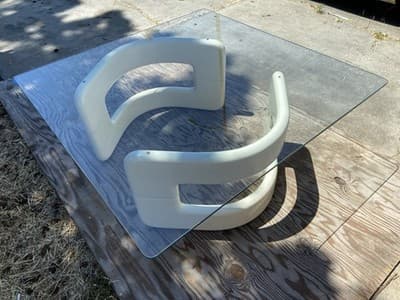 Futuristic Space-Age Glass Coffee Table Hollywood Regency Minimalist Mcm - Thumbnail 4