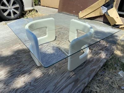 Futuristic Space-Age Glass Coffee Table Hollywood Regency Minimalist Mcm - Thumbnail 14