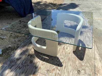 Futuristic Space-Age Glass Coffee Table Hollywood Regency Minimalist Mcm - Thumbnail 16