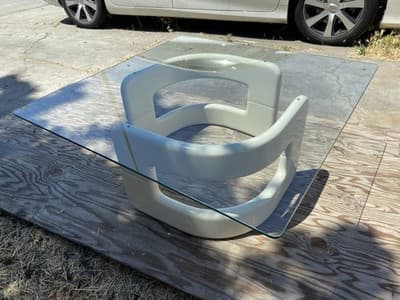 Futuristic Space-Age Glass Coffee Table Hollywood Regency Minimalist Mcm - Thumbnail 19