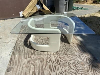 Futuristic Space-Age Glass Coffee Table Hollywood Regency Minimalist Mcm - Thumbnail 23