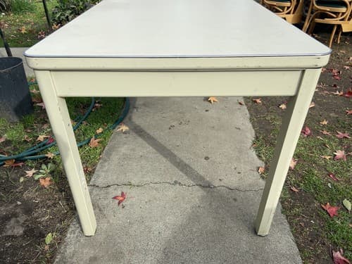 METAL INDUSTRIAL Steelcase Desk Retro Work Bench Metal Lab Table - Thumbnail 6