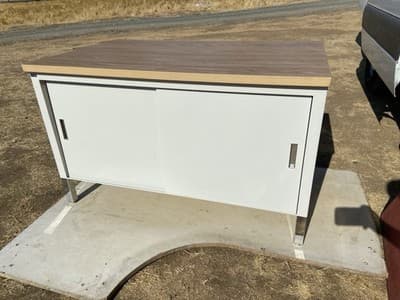 Vintage Industrial,Metal Tanker Credenza Mid-Century Modern Book Shelf Sideboard - Thumbnail 2