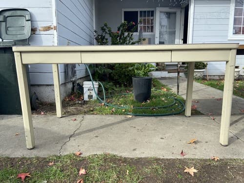 METAL INDUSTRIAL Steelcase Desk Retro Work Bench Metal Lab Table - Thumbnail 4