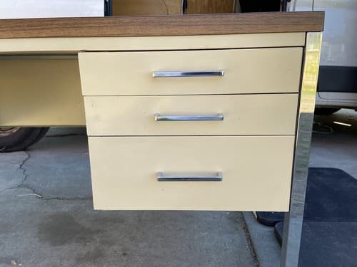 MCM ALLSTEEL Tanker Desk Industrial Steel Metal Office Table - Thumbnail 2