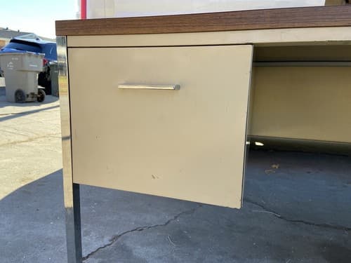 MCM ALLSTEEL Tanker Desk Industrial Steel Metal Office Table - Thumbnail 3