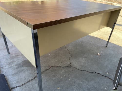 MCM ALLSTEEL Tanker Desk Industrial Steel Metal Office Table - Thumbnail 6