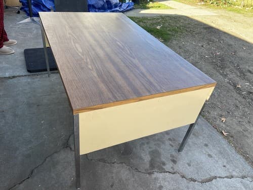 MCM ALLSTEEL Tanker Desk Industrial Steel Metal Office Table - Thumbnail 9