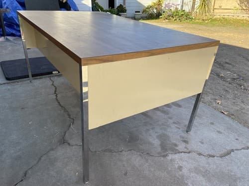MCM ALLSTEEL Tanker Desk Industrial Steel Metal Office Table - Thumbnail 10