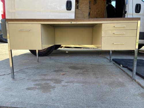 MCM ALLSTEEL Tanker Desk Industrial Steel Metal Office Table - Thumbnail 15