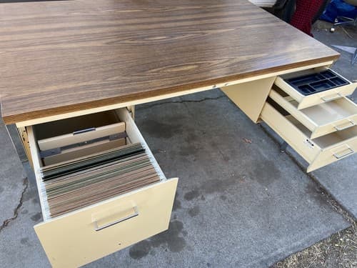 MCM ALLSTEEL Tanker Desk Industrial Steel Metal Office Table - Thumbnail 12