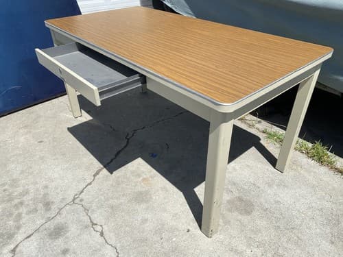 McDowell And Craig Vintage Heavy Duty Mid Century Modern All Steel/Metal Desk - Thumbnail 4