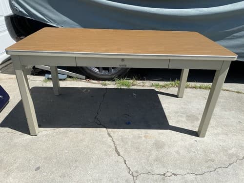 McDowell And Craig Vintage Heavy Duty Mid Century Modern All Steel/Metal Desk - Thumbnail 10