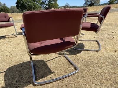STEELCASE CANTILEVER Chrome Chair Model 421 482 Mid Century Modern Set Of 6 - Thumbnail 15