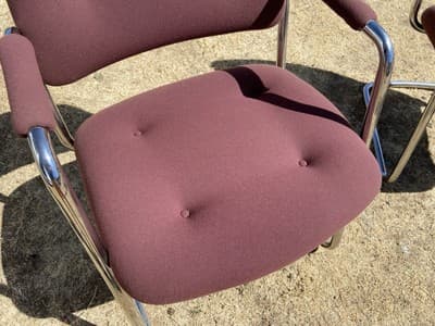 STEELCASE CANTILEVER Chrome Chair Model 421 482 Mid Century Modern Set Of 6 - Thumbnail 13