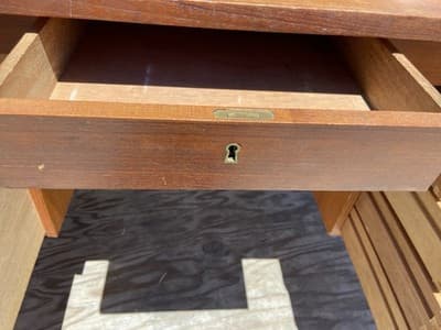 Vintage Mid Century Modern Teak Desk - Thumbnail 13