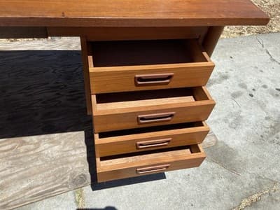 Vintage Mid Century Modern Teak Desk - Thumbnail 14