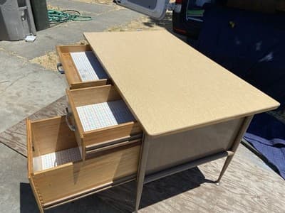 Raymond Loewy Brunswick Styke Desk Mid Century Modern Design MCM Vintage Antique - Thumbnail 3