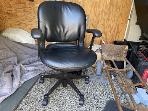 Vintage mid century modern  Herman Miller Equa Leather Rolling Desk Chairs - Thumbnail 9