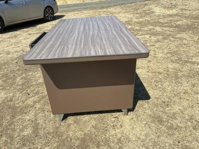 Vintage Mid-Century Modern industrial Shaw Walker Tanker Desk Table - Thumbnail 5