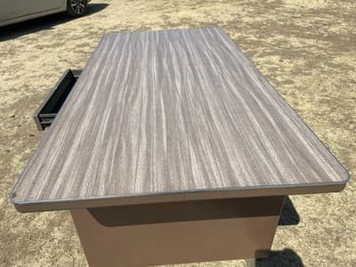 Vintage Mid-Century Modern industrial Shaw Walker Tanker Desk Table - Thumbnail 4