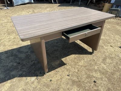 Vintage Mid-Century Modern industrial Shaw Walker Tanker Desk Table - Thumbnail 8