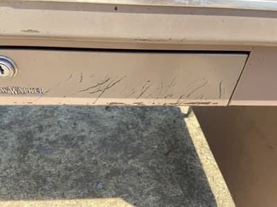 Vintage Mid-Century Modern industrial Shaw Walker Tanker Desk Table - Thumbnail 14