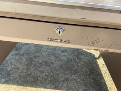 Vintage Mid-Century Modern industrial Shaw Walker Tanker Desk Table - Thumbnail 12