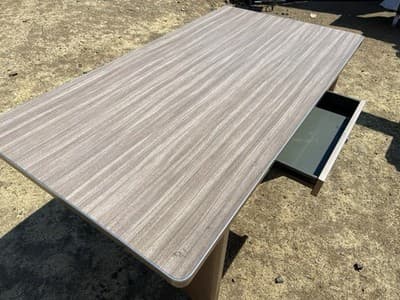 Vintage Mid-Century Modern industrial Shaw Walker Tanker Desk Table - Thumbnail 9