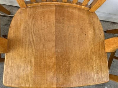 Antique Jasper Furniture Seating Bankers Golden Oak Chair Set Of 7 - Thumbnail 7