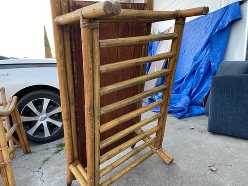 Vintage Mid Century Modern Rattan Bamboo Coffee Table - Thumbnail 5