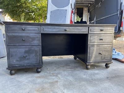 RH Restoration Hardware Annecy metal Wrapped Zinc Desk With Patina - Image 1