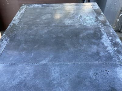 RH Restoration Hardware Annecy metal Wrapped Zinc Desk With Patina - Thumbnail 3