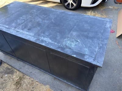 RH Restoration Hardware Annecy metal Wrapped Zinc Desk With Patina - Thumbnail 6