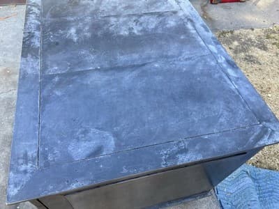 RH Restoration Hardware Annecy metal Wrapped Zinc Desk With Patina - Thumbnail 5