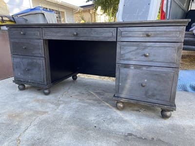 RH Restoration Hardware Annecy metal Wrapped Zinc Desk With Patina - Thumbnail 12