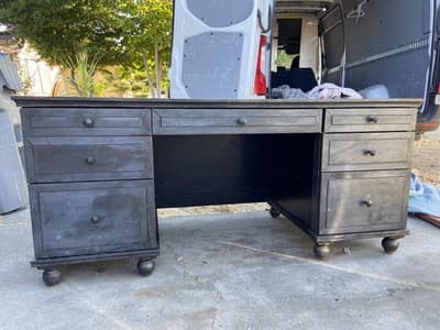 RH Restoration Hardware Annecy metal Wrapped Zinc Desk With Patina - Thumbnail 15