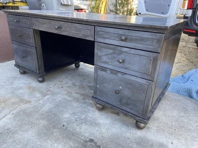 RH Restoration Hardware Annecy metal Wrapped Zinc Desk With Patina - Thumbnail 23