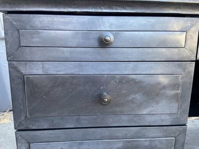 RH Restoration Hardware Annecy metal Wrapped Zinc Desk With Patina - Thumbnail 21
