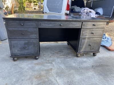 RH Restoration Hardware Annecy metal Wrapped Zinc Desk With Patina - Thumbnail 22