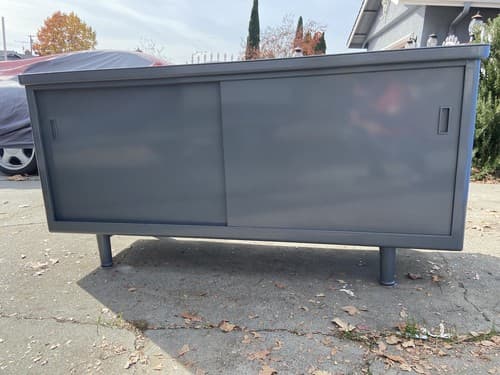Vintage Mid Century Modern Steel Tanker Credenza - Thumbnail 3