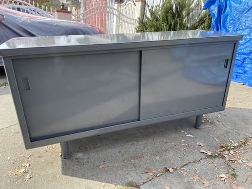 Vintage Mid Century Modern Steel Tanker Credenza - Thumbnail 4