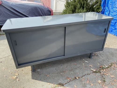 Vintage Mid Century Modern Steel Tanker Credenza - Thumbnail 2