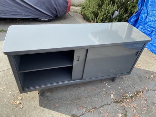 Vintage Mid Century Modern Steel Tanker Credenza - Thumbnail 12