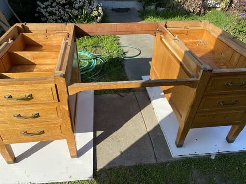 Traditional Antique Quarter Sawn Oak Office or Library Desk - Thumbnail 12