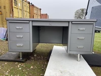Vintage Mid Century Modern Steelcase Tanker Desk - Image 1