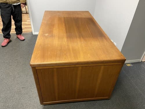 Leopold Vintage Mid Century Modern Walnut Tanker Desk - Thumbnail 7