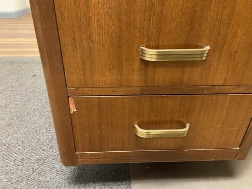 Leopold Vintage Mid Century Modern Walnut Tanker Desk - Thumbnail 12