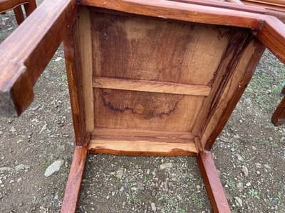 Antique Carved Chinese Rosewood Arm Chair Set Of 8 Needs Restoration - Thumbnail 2